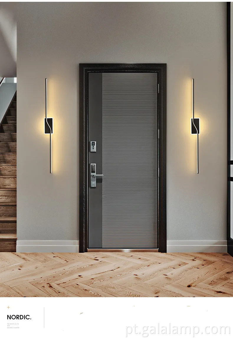 Luz de parede nórdica elegante para quarto e corredor modernos